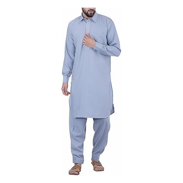 Men's Cotton Blend Pathani Kurta Salwar SET (US, Alpha, X-Large,
