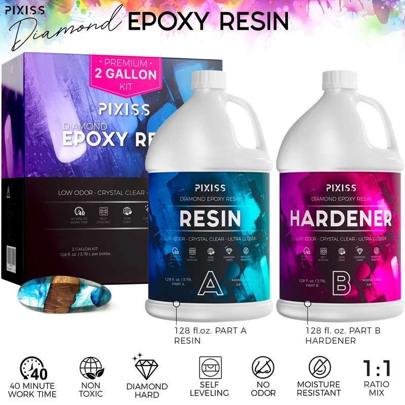 Epoxy Resin Mold Kit (2 Gallon) and Resin Art Supplies
