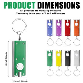 GOMETY Pack of 16 LED torches, key ring for children, mini LED torch, children's key ring torch, LED key ring torch, mini square LED keychain light