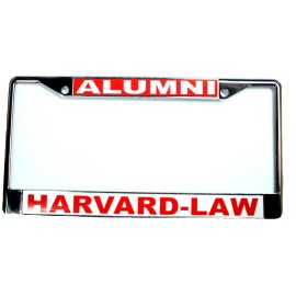 HARVARD-LAW License Plate Frame, Polished Chrome, ALUMNI/HARVARD-LAW #0329