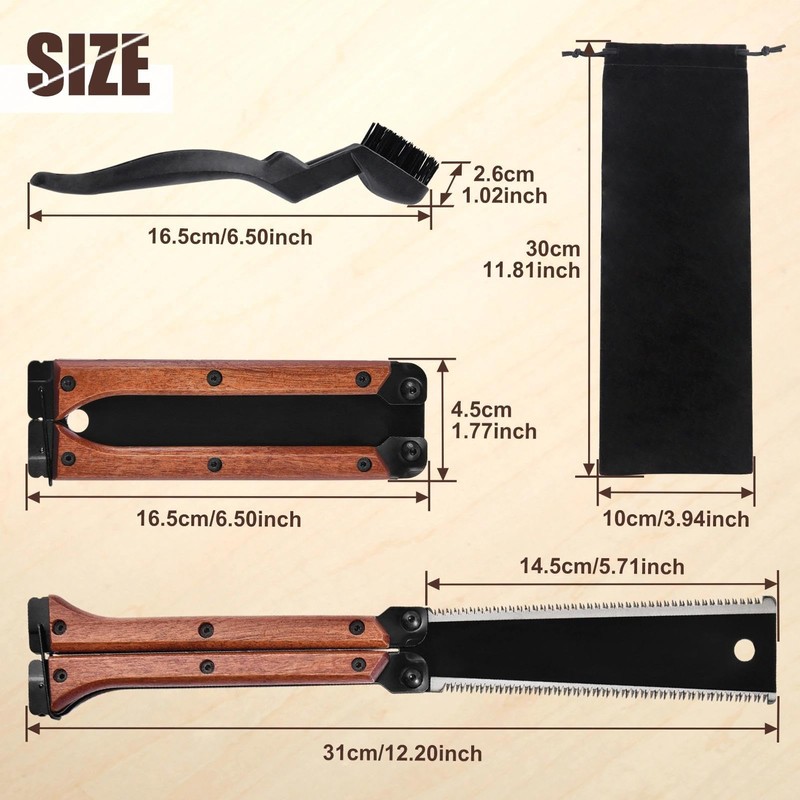 GOLD DEER 8Inch Folding Japanese Pull Saw 13/14 TPI Double-Edged