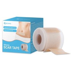 Silikon Narbenpflaster Medizinisches Silikon Narbenband Narbenblätter Scar Tape für C-Sektion, Operationen, Verbrennungen, Keloid & Akne– Hautfreundlich, Atmungsaktiv, Wasserfest, Wiederverwendbare
