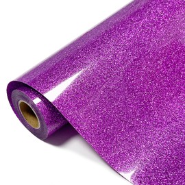 SCZENQI Rollo de Vinilo de Transferencia Htv Con Purpurina Morada - 30,5 Cm X 2,4 M. Vinilo Termoadhesivo Con Purpurina Morada para Camisetas Diy. Vinilo de Transferencia Térmica Htv Con Purpurina Cri