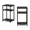 Furinno Just 3-Tier Metal Frame End Table with Storage Shelves,
