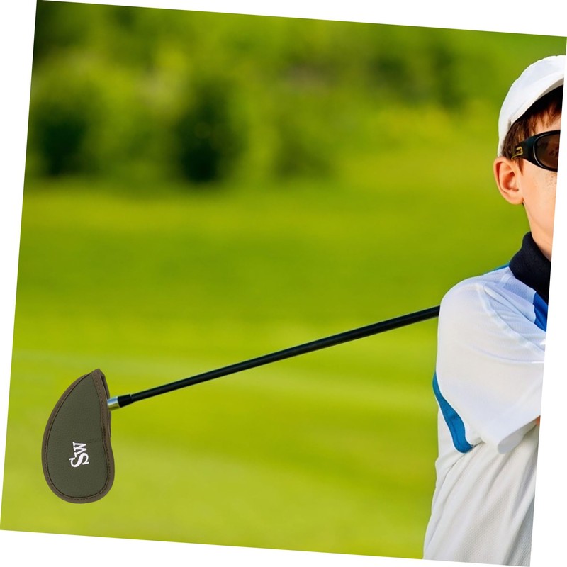 GRIRIW 12pcs Golf Iron Covers Reusable PU Fake Protectors Thickened