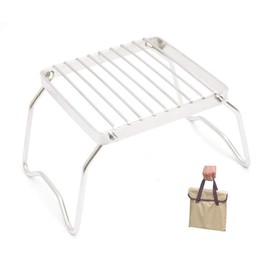 Ansimple クッカースタンド バーベキュー グリル スタンド 五徳 コンロ シングルバーナー ファイヤースタンド アウトドア 焚き火台 バーベキュー用品 キャンプ用品 折り畳み 軽量 安定 持ち運び コンパクト 16cm×16cm