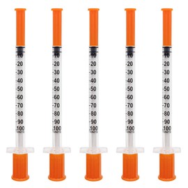 EassYring U-100 1cc Syringe with 31G 5/16 inch (8mm) Needles,Individual Pack of 100