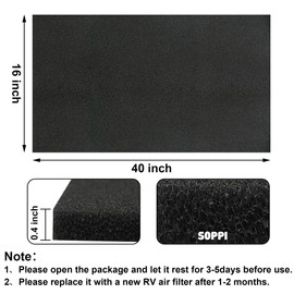 RV A/C Filters Replacement 40 x 16 x 0.4 Inch RV Air Conditioner Replacement Filter Can Cut to Fit Air Conditioner Filters for AC Filter Replace Accessories, Black