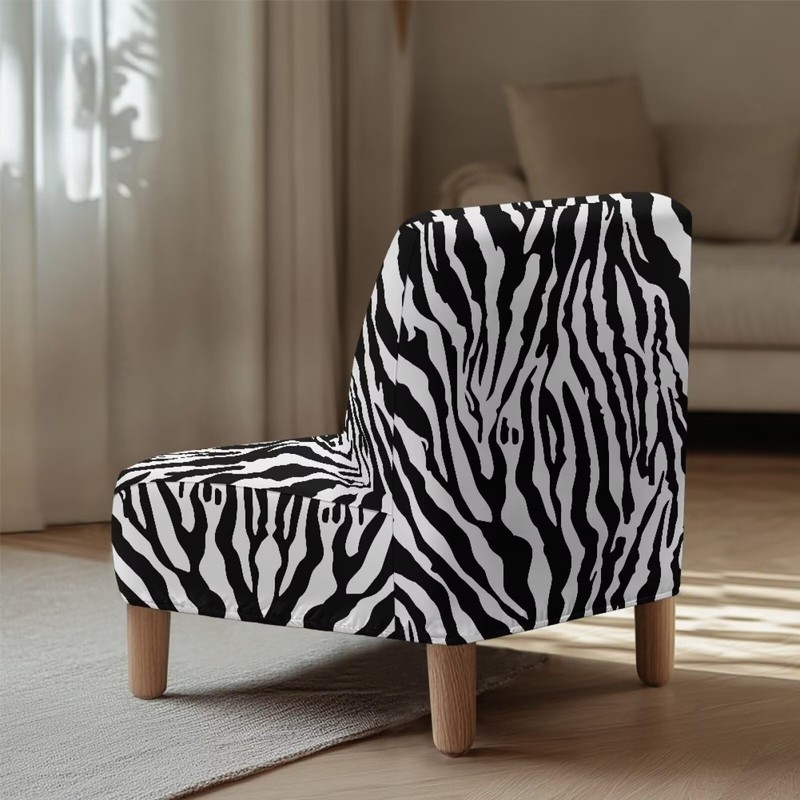 Armless Accent Chairs Covers Thick Zebra Print Armless Sofa Cover