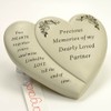 Angraves Partner Double Heart Flower Graveside Memorial Ornament Verse Plaque
