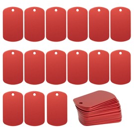 StayMax Anodized Aluminum Engraving Blank Tags Stamping Blanks 50 Pack (Red)