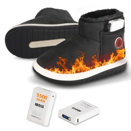 NBtoUS Women Heated Shoes with 2 Pack 5500mAh Battery,3 Heating Level(Black, L)