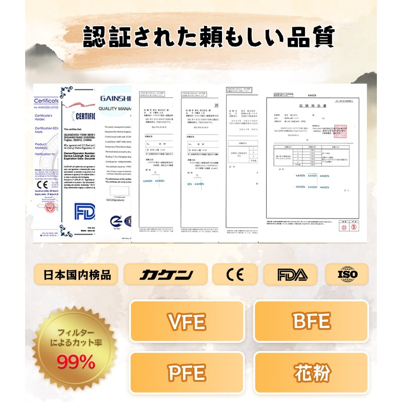 [Wide Ear Japan Inspection Goods] Masks, Pack of 100, Non-woven