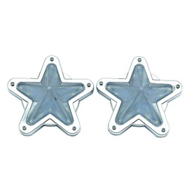 Crown Doris Universal LED Star Side Marker Lamp Light Lens Retro Truck Decor 12V 24V Car Set of 2 White
