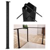 Muzata Black Corner Cable Railing Post 42 Inch 42"x2"x2" T-drilled