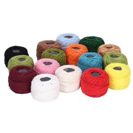 Crochet Thread, Embroidery Thread Sturdy Durable Rich Bright Colors Premium Crochet Cotton for DIY Hat Scarve Bag and Other Products(16Pcs 45 Meters/49.21yd Long)