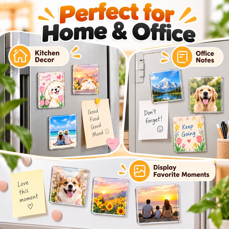 DIY Acrylic Fridge Magnet Kit for Custom Photo Crafts –