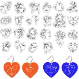 CRASPIRE Face Clear Stamps for Card Making Decoration Scrapbooking Supplies, Abstract Clear Stamps Earrings Transparent Silicone Stamps for Card Photo Album Crafting Decoration
