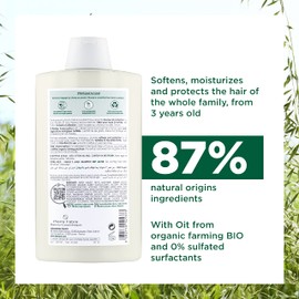 Klorane - Ultra-gentle Shampoo with Oat Milk - All hair types, Suitable for the Entire Family, SLS and Paraben Free - 400ml