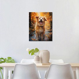 TISHIRON DIY Paint by Number for Adults Kids Beginner, Acrylic Painting by Number Kits Smile Dog Pattern On Canvas Choice for Father's Day 16x20 Inch (Without Frame)