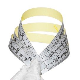 WIN TAPE Pack of 5pcs 12 Inches 30 Centimeters Short Adhesive Table Sticky Measuring Tape Ruler Self-Adhesive Tape Measure (Inches/CM)
