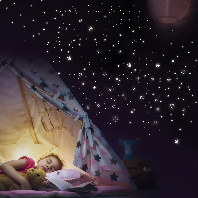 Wandkings Sterne XL-Set, 108 Sticker, extra starke Leuchtkraft, Wandsticker Leuchtaufkleber,