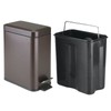 mDesign Small Modern 1.3 Gallon Rectangle Metal Lidded Step Trash
