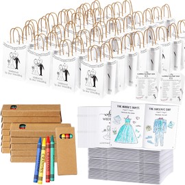 Colarr 24 Sets Wedding Activities for Kids Individually Packaged Coloring Books and Crayons, Gift Goodie Bags and Scavenger Hunt Sheets Kids Wedding Favors Games for Reception