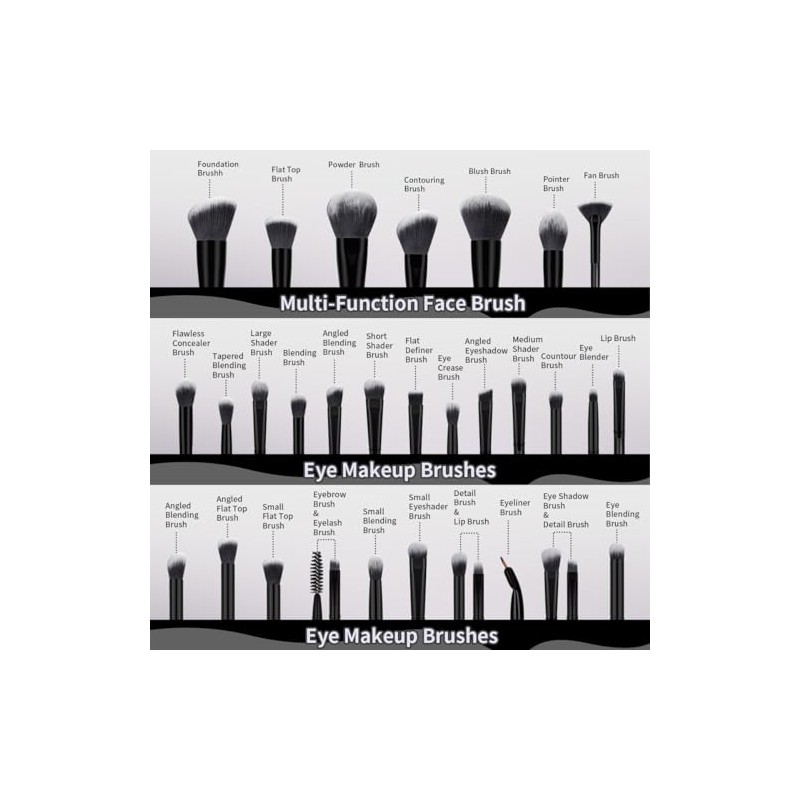 MAANGE 49 Piece Brochas para Maquillaje Profesional con Bolsa Set