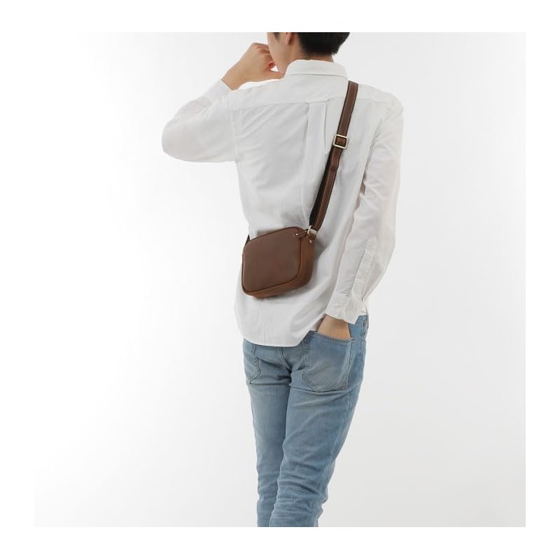 GULNAHS Men's Body Bag, Small, Genuine Leather, Crossbody Bag, Shoulder