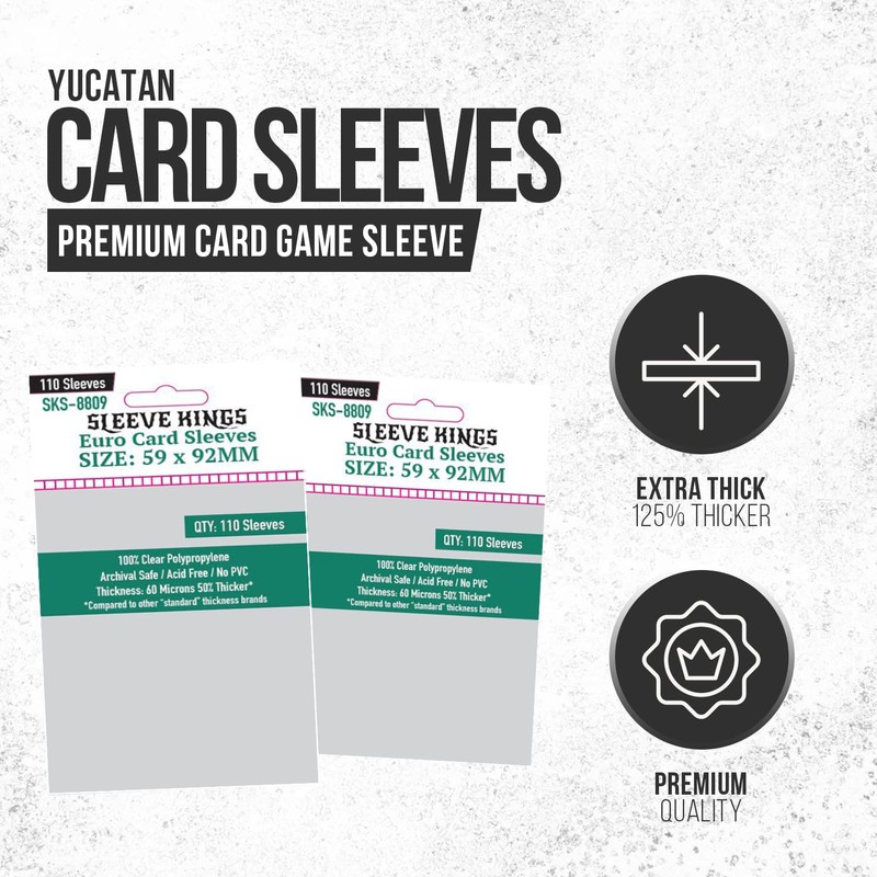 Sleeve Kings Euro Card Sleeves (59 x 92mm) 110 pzs
