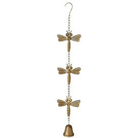 Midwest-CBK Patina Gold Dragonfly Wind Bell Chime