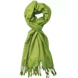 Calvia Super Soft Luxurious Premium Pashmina Shawl Wrap Scarf Solid Olive Green