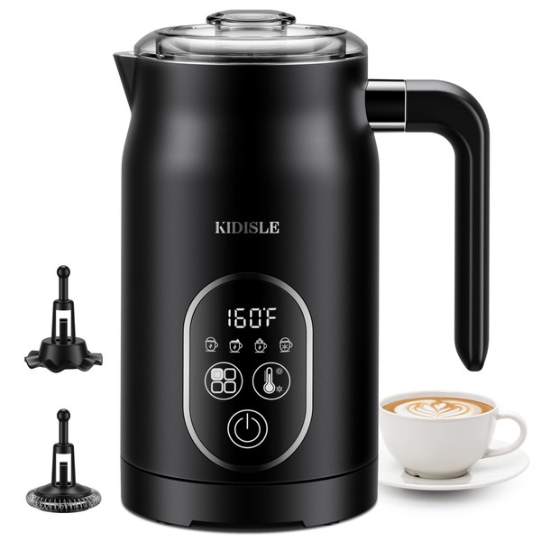 KIDISLE 4-in-1 Electric Milk Frother and Steamer, Milk Steamer with
