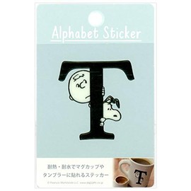 S&C Snoopy [Sticker] Heat and Water Resistant Initial Sticker / Alphabet T Peanuts