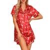 Senert Silk Night Shirts For Womens Button Down Nightgown Pajamas