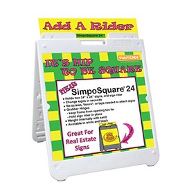 The Simpo Square 24" Portable Sign Stand in WHITE