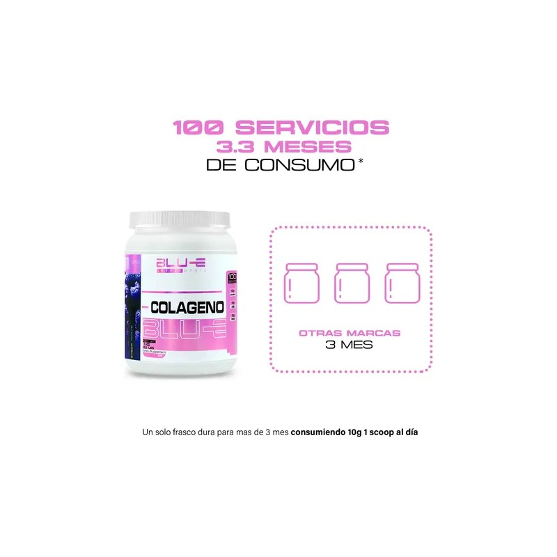 Colageno Hidrolizado Blu-e 1kg 100servicios Suplemento Polvo