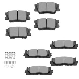 BRAKEUS D1222 D1212 Front Rear Disc Ceramic Brake Pad Set w/Hardware For Lexus ES350 2007-2018,For Toyota Avalon 2008-2018,For Toyota For Camry 2007-2017