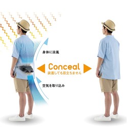 LOGOS 81336732 Yoden Body Air Conditioner, Twin Cool, Black