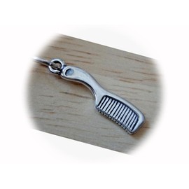 New Sterling Silver Small 21x4mm Hair Comb Hairdresser Makeup Charm CII0875SEE
