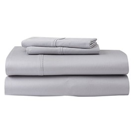 GhostBed Queen Premium Supima Cotton and Tencel Luxury Soft Sheet Set, Grey, 4 Piece