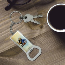 GRAPHICS & MORE Power Rangers Dino Fury Gold Ranger Keychain Rectangle Chrome Plated Metal Bottle Cap Opener