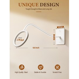 Cinati Cowboy Hat Rack for Wall, 4 Pack Cowboy Hat Holder Wall Mount, Western Rustic Metal Cowboy Hat Hanger, Hat Hooks for Cowboy Hat, Fedora, Sun Hats,Wide Brim Hat Organizer White