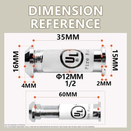 SANATO Polished Chrome Door Viewer Door Peephole UL Listed Fire Proof 180 Degree, Diameter 1/2"(12mm), Fits Door Thickness 1-3/8" to 2-6/25" (35-57mm) US26