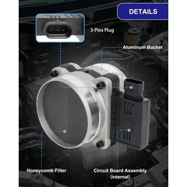 Mass Air Flow Sensor Meter MAF Sensor Compatible with Chevy & GMC C/K Class Express Camaro Corvette Tahoe Savana Escalade Pontiac V6 V8 Replaces# 19112572 213-3457 25008219