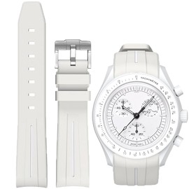 Niziruoup Rubber Strap for Omega x Swatch MoonSwatch Watch 20 mm Curved Soft Rubber Replacement Strap Original Rubber Strap Sport Watch Strap Women Men, Rubber, No Gemstone