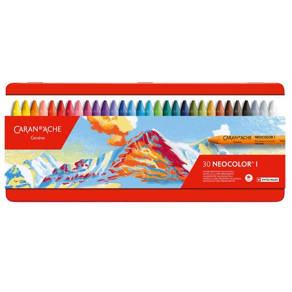 Neocolor I Water-Resistant Wax Pastels, 30 Colors