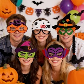 12PCS Máscaras de Fiesta de Halloween Antifaz Fiesta Máscaras de Fieltro con Cordón Elástico Decoraciones de Fiesta de Cumpleaños Accesorios para Fies