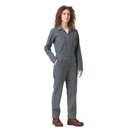 Dickies Womens Women's Long Sleeve Hickory Stripe COVERALLS, Rinsed Hickory Stripe, Medium US